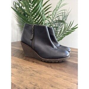 Kickers Womens Size 8 (39) Leather Double Zip Wedge Ankle Boots 317501